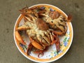 Vietnamese mud crab Scylla serrata BBQ crab or grilled crab Royalty Free Stock Photo