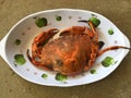 Vietnamese mud crab Scylla serrata BBQ crab or grilled crab Royalty Free Stock Photo