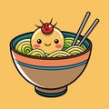 Vietnamese Noodles Vector Illustration and Unique Design Royalty Free Stock Photo