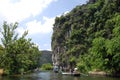 Vietnamese people and foreign traveler travel visit and amazing boat tour trip Tam Coc Bich Dong or Halong Bay on Land and Ngo