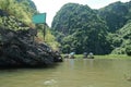 Vietnamese people and foreign traveler travel visit and amazing boat tour trip Tam Coc Bich Dong or Halong Bay on Land and Ngo