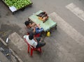 Vietnamese people at the local market in southern Vietnam