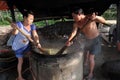 Vietnamese people process mussel