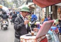 Vietnamese people use bicycles to sell coffee on the streets of Hanoi. Vietnam Royalty Free Stock Photo