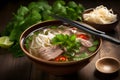 Vietnamese pho beef noodle soup bowl