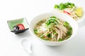 Vietnamese pho soup on white background Royalty Free Stock Photo