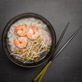 Pho tom noodle broth asian soup shrimp