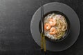Pho tom noodle broth asian soup shrimp