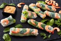 Vietnamese Rice Paper Rolls on a tray Royalty Free Stock Photo