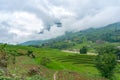 Vietnamese rural landscape with green rice terraces in mountain