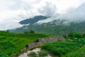 Vietnamese rural landscape of rice terraces in the mountains