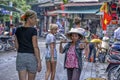 Vietnamese sales woman in Hanoi Royalty Free Stock Photo