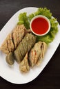 Vietnamese sausage pork with sauce Royalty Free Stock Photo