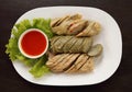 Vietnamese sausage pork with sauce Royalty Free Stock Photo