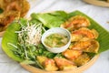 Vietnamese shrimp pancake Banh Tom in Vietnamese