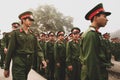 Vietnamese soldiers during a site visit program at Dien Bien Phu Royalty Free Stock Photo