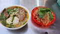 Vietnamese Spicy Beef Noodle Soup (Bun Bo Hue). Bun Bo Hue Is A Popular Food And Must Try In Vietnam. Royalty Free Stock Photo