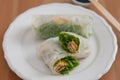 Vietnamese spring rolls with egg omlette