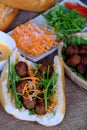 Vietnamese street food, banh mi thit nuong Royalty Free Stock Photo