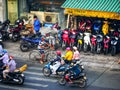 Vietnamese Street with motorcycle traffic