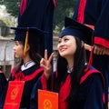 Vietnamese students celebrating graduation Royalty Free Stock Photo