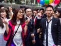 Vietnamese students celebrating graduation Royalty Free Stock Photo