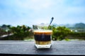 Vietnamese Style Drip Coffee with Condense Milk in Vietnam Royalty Free Stock Photo