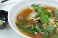 Vietnamese style vegetarian noodle soup Royalty Free Stock Photo