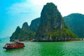 Vietnamese tourist boat, Halong Bay Royalty Free Stock Photo