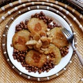 Vietnamese traditional food for Tet, delicious fried glutinous rice cake on plate