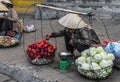 Vietnamese vendors selling fruit and vegetables