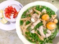 Vietnamese vermicelli chicken and bamboo shoots soup