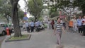 Vietnamese waiting in front of US consulate in Ho Chi Minh, Vietnam