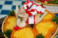 Vietnamese wedding tray: sticky rice and chicken