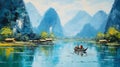 Vietnamese Winter Landscape: Traditional Oil Painting By Lady Gaga