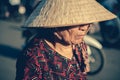 Vietnamese woman in triangular hat