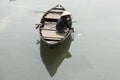 Vietnamese woman on wooden boat. Hoian Vietnam