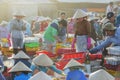 Vietnamese woman working at Long Hai fish market Royalty Free Stock Photo