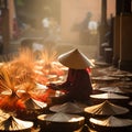 Vietnamese women prepare aromatic sticks