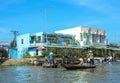 Vietnamese women rowing the boats in Mekong Delta, Vietnam Royalty Free Stock Photo