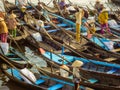 Vietnamese women in traditional rowboats