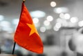 Vietnamse Flag isolated on grey bokeh clean background Royalty Free Stock Photo