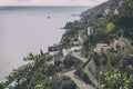 VIETRI SUL MARE, ITALY - November 20, 2019 Panoramic view of a coastal village during winter Royalty Free Stock Photo