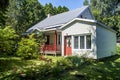 Nice little house on Vieux Chemin road in Cap Sante town means Cape Health Royalty Free Stock Photo