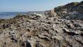 Stone coast of the blue sea. Crimea Rocks