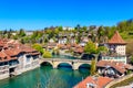 View of the Aare river and old town of Bern, Switzerland