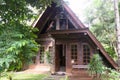 View of an abandoned cabin in the woods Royalty Free Stock Photo