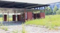 View of an abandoned factory near halt Sibvolokno Royalty Free Stock Photo