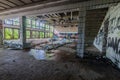 view into abandoned indoor pool