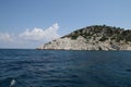 View of the abandoned island, from cruise ship